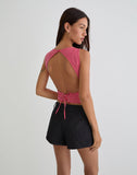 Image of Felia Tie Back Top in Red Gingham