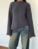 Image of Fergie Asymmetric Knit Jumper in Ocean Storm