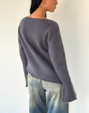 Image of Fergie Asymmetric Knit Jumper in Ocean Storm