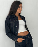 image of Fitted Denim Jacket in Indigo