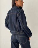 image of Fitted Denim Jacket in Indigo