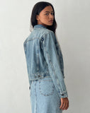 image of Fitted Denim Jacket in Blue Wash