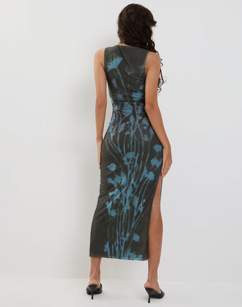 Image of Flo Midi Dress in Lumen Mesh Green