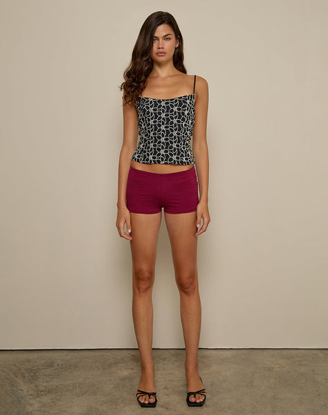 Image of Florina Cami Top in Embroidery Flower Black