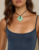 Image of Flower Necklace in Resin Green