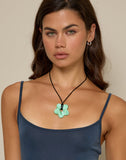 Image of Flower Necklace in Resin Green