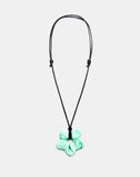 Image of Flower Necklace in Resin Green