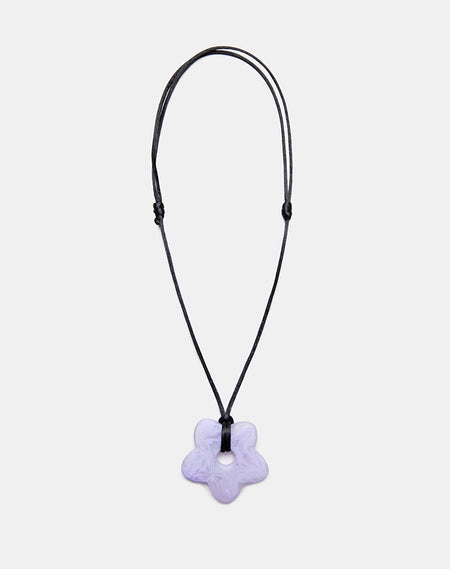 Flower Necklace in Resin Blue