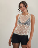 Image of Franka Tank Top in Sequin Lace Ivory