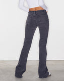 IMAGE OF Frayed Low Rise Jeans in Vintage Black