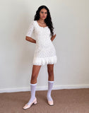 Image of Fredrika Mini Dress in Lace Ivory