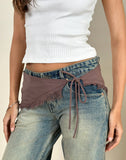 Image of Fringe Belt in Linen Deep Taupe