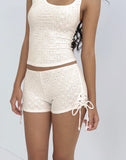 Image of Shrine Short in Stretch Broderie Cream