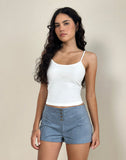 Image of Samila Seamed Hotpant in Suede Dusty Blue