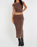 Image of Gadis Slinky Midi Skirt in Peppercorn