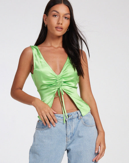 Faradina Crop Top in Jasmine Green