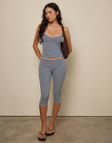 Image of Tuka Capri Trousers in Seersucker Gingham Navy