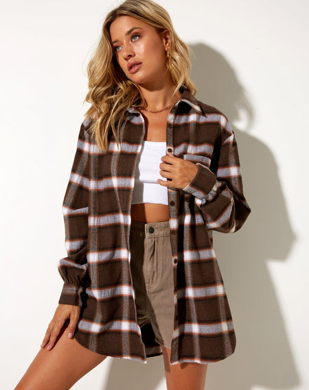 Medita Shirt in Check Brown