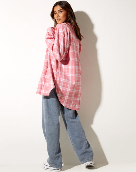 Image of Gane Shirt in Check Pink White