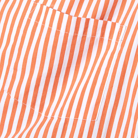 Gane Shirt in Vertical Stripe Orange