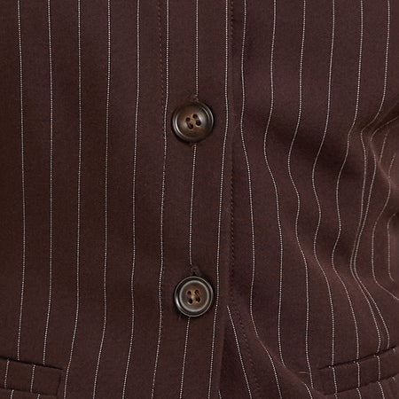 Ganita Vest in Dark Brown Pinstripe