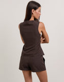 Image of Ganita Vest in Dark Brown Pinstripe