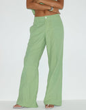 Image of Saucy Trouser in Linen Minty Green
