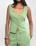 Image of Ganita Vest in Linen Minty Green