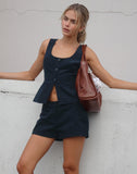 Image of Ganita Vest in Baby Cord Navy