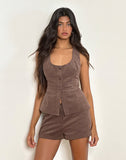 Image of Ganita Vest in Babycord Brown