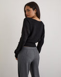 Image of Nilza Wrap Top in Knit Black
