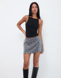 Image of Garida Skirt in Knit Sequin Charcoal