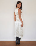 Image of Gastari Midi Dress in Satin Jacquard White