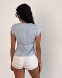 Image of Gavrilla Top in Satin Baby Blue