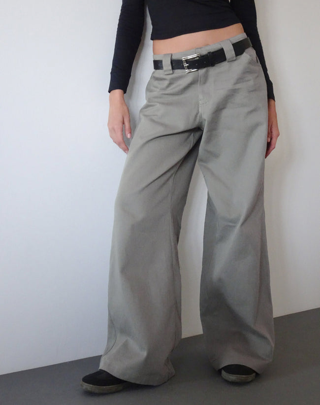 Image of Kaomy Wide Leg Trouser in Slate Green