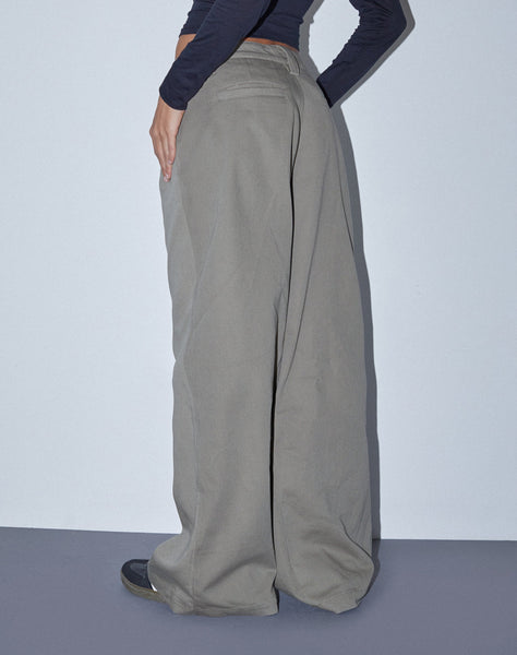 Image of Kaomy Wide Leg Trouser in Slate Green