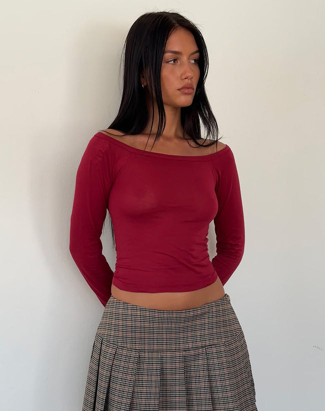 Image of Gavya Long Sleeve Top in Adrenaline Red