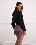 Image of Gayani Ruffle Skirt in Stripe Polka Plum