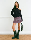 Image of Gayani Ruffle Skirt in Stripe Polka Plum