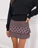Image of Gayani Ruffle Skirt in Stripe Polka Plum
