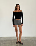 Image of Gelbiya Long Sleeve Open Back Top in Black