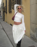 Image of India Midi Skirt in Poplin White