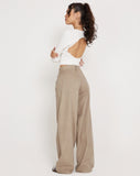 Image of Roomy Low Rise Extra Wide Trousers in Biscotti