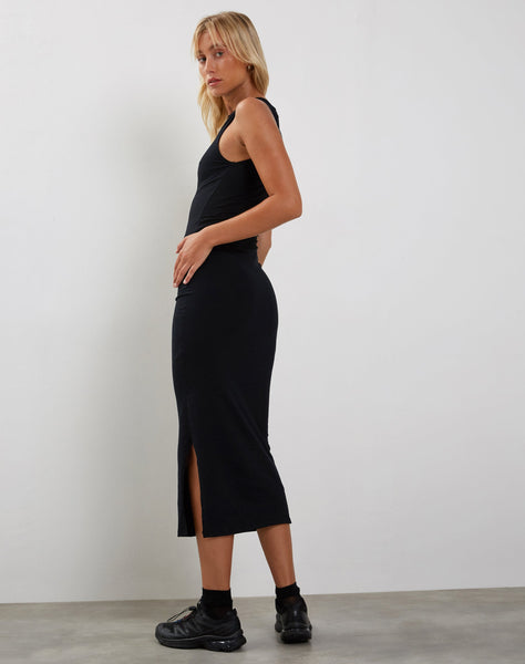 Image of Gelena Midi dress in Black