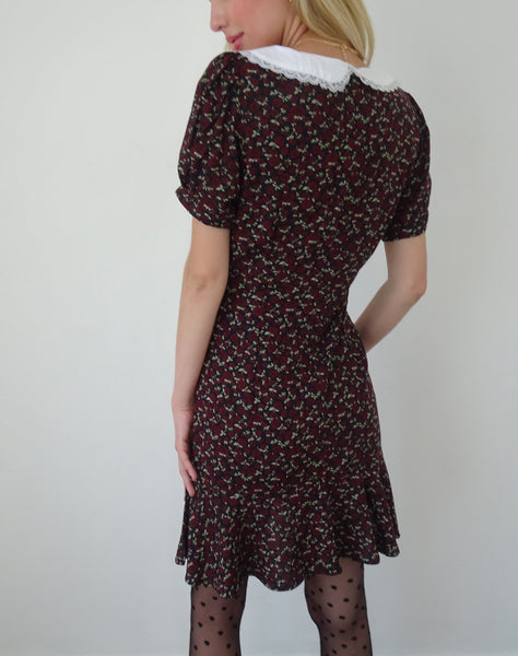 Image of Geles Mini Wrap Dress in Dark Rhoslyn Ditsy Print