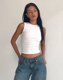 image of Gelsho Open Back Rib Tank Top in Off White