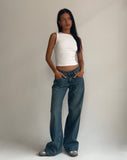 image of Gelsho Open Back Rib Tank Top in Off White