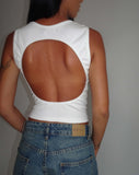 image of Gelsho Open Back Rib Tank Top in Off White