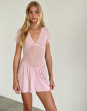 Image of Geni Mini Dress in Mesh Baby Pink