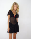 Image of Geni Mini Dress in Polka Black Flock